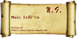 Maic Izóra névjegykártya
